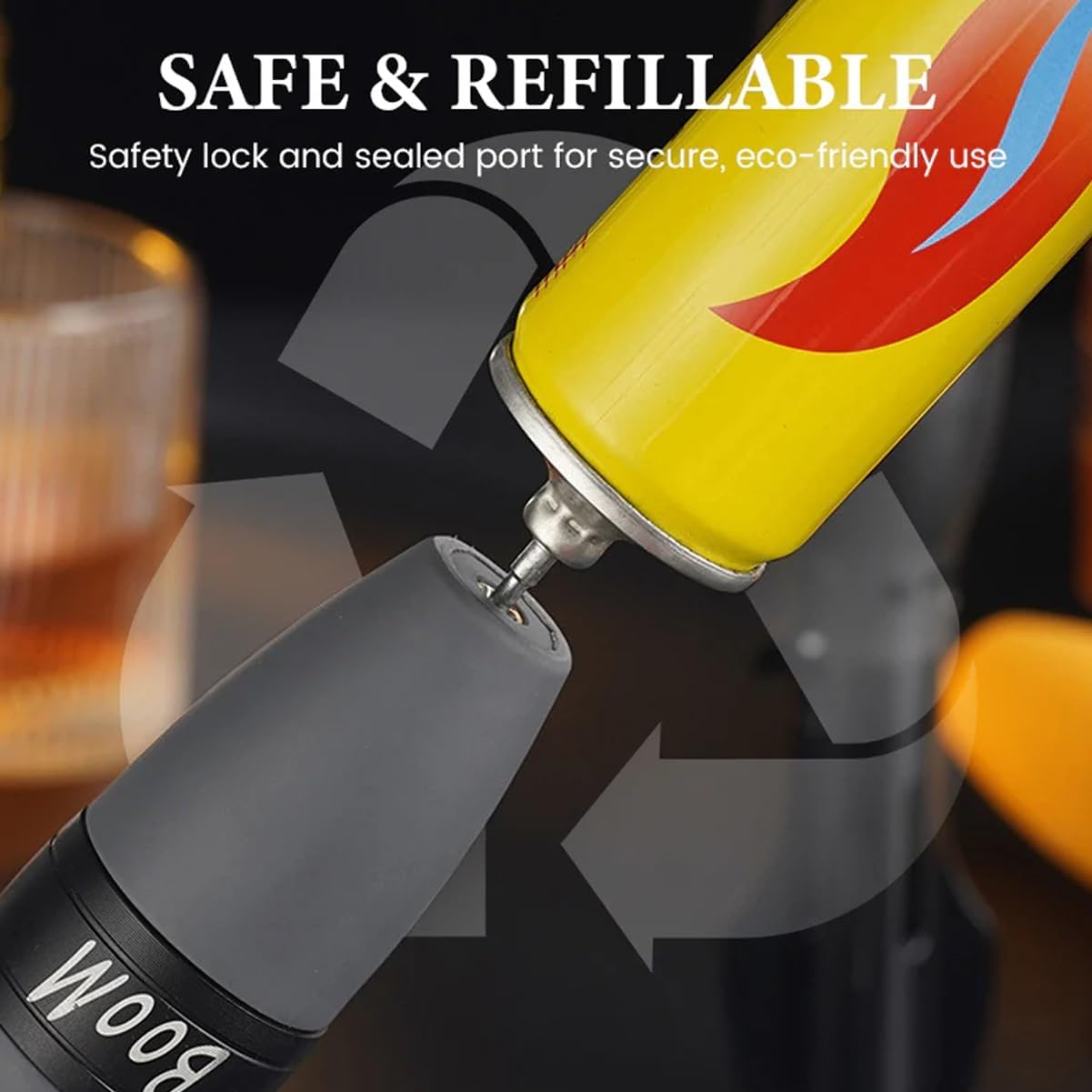 Creative Rocket Fidget Lighter, Wind-Resistant Blue Flame Torch Lighter with Safety Lock and Adjustable Blue Flame, Rotation Lighters with Refillable Butane Gas for BBQ, Camping(Gray-Paper Box)