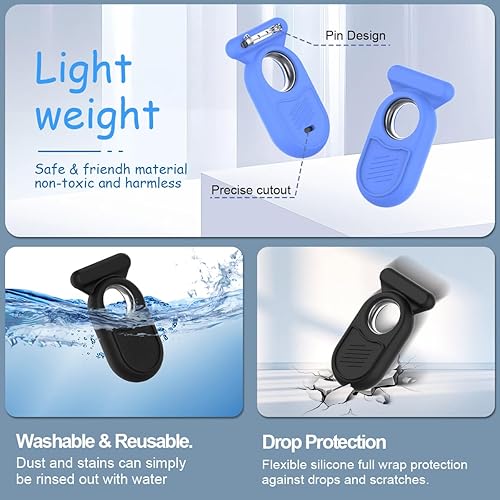 Miniatura 10 de Funda para Galaxy SmartTag2 con pasador invisible, funda protectora completa de silicona antideslizante impermeable para Samsung Galaxy Smart Tag 2