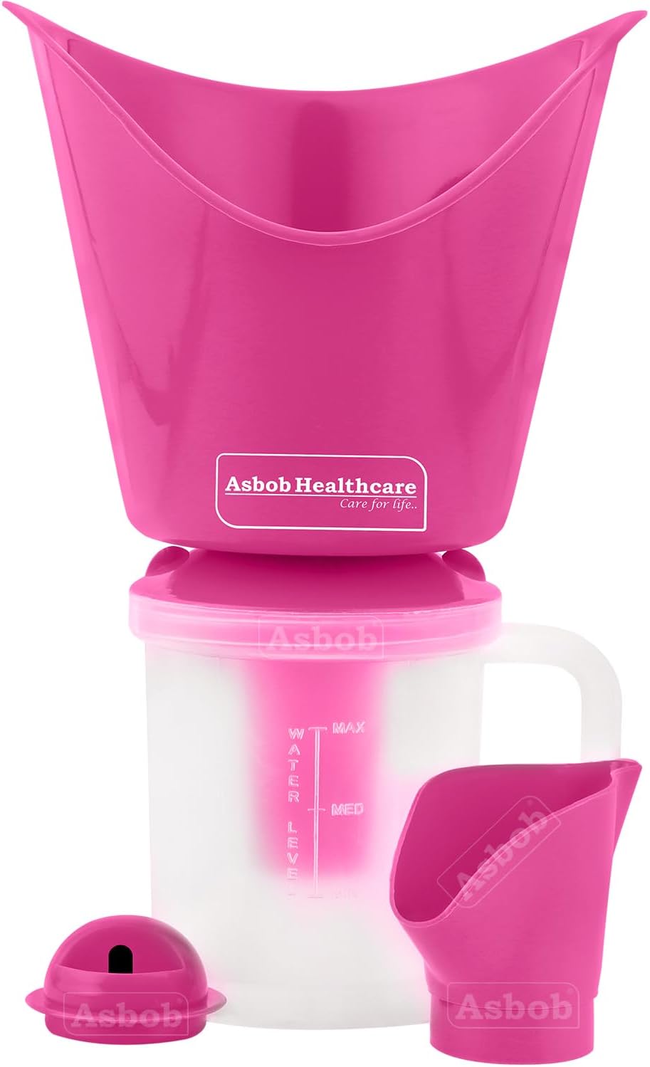 Asbob 3 in 1 steamer for cold and cough, vaporizer steamer, steam inhaler & vapourisers for adult - Pink