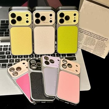 For iPhone17 Pro Max用 高級キャンディレザー製大型ウィンドウケース 耐衝撃アーマーバンパーメッキカバー(For iPhone17 Pro Max用/ワインレッド)