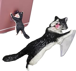 デスク 用 スマートフォン スタンド | 高グリップでしっかり固定、面白くてユニークなサポート | 猫 の ミニチュア 机 用 携帯電話 ホルダー | 寮、図書館、カフェ、キッチン、ベッドルーム、男性、女性、学生、ティーンエイジャー、女の子向け