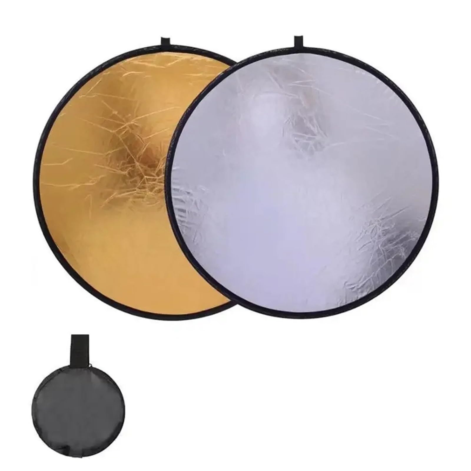 Reflector de luz, Reflector de fotografía portátil Plegable luz Suave Redondo 2 en 1, 5 en 1 Varios tamaños(2 in 1-110cm)