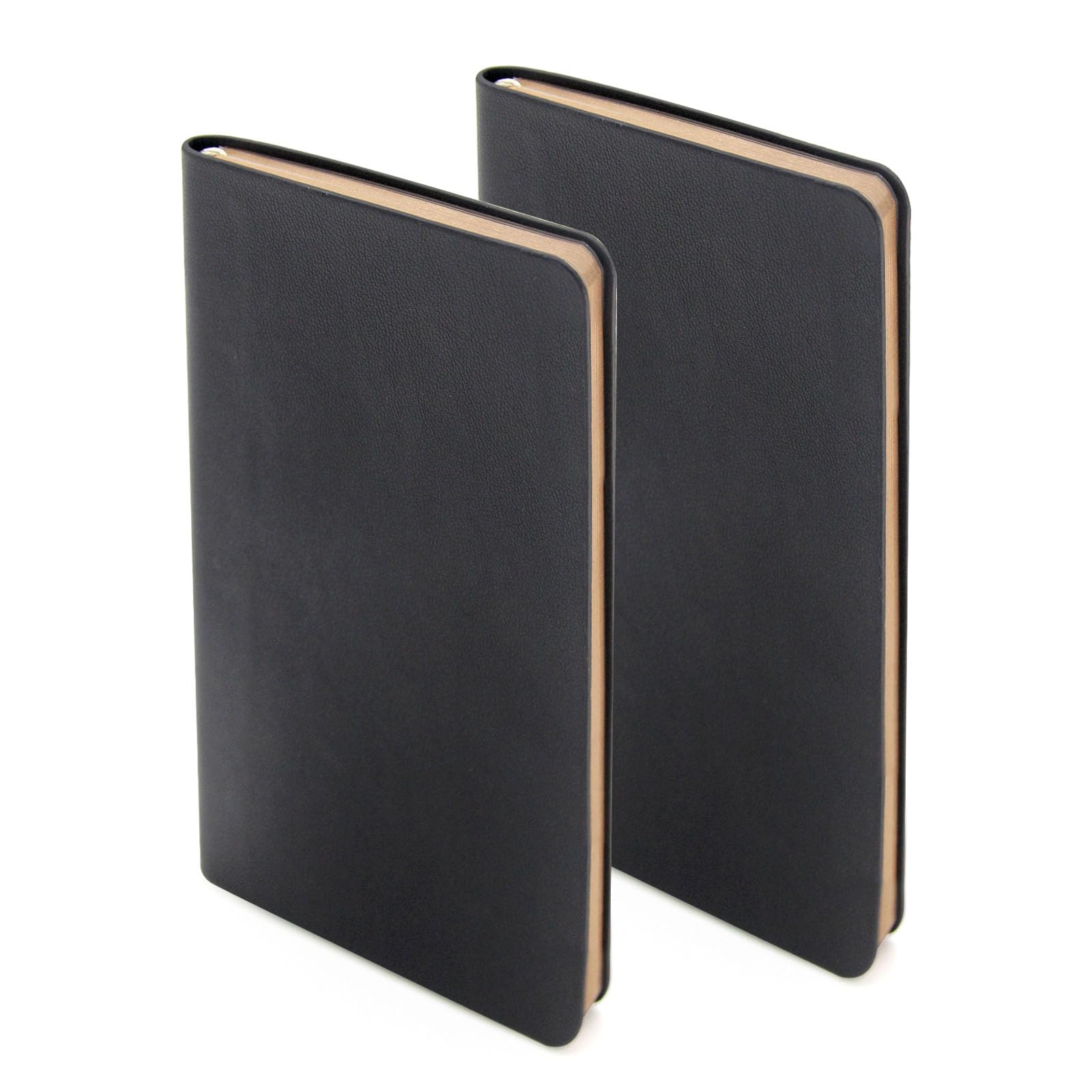 WETLOTE A6 Pocket Notebook, Softcover Journal, Lined & Squared, Pack of 2, 106 Pages, 55 GSM, for Office, School & Travel, 8 x 14 cm – Black + Black