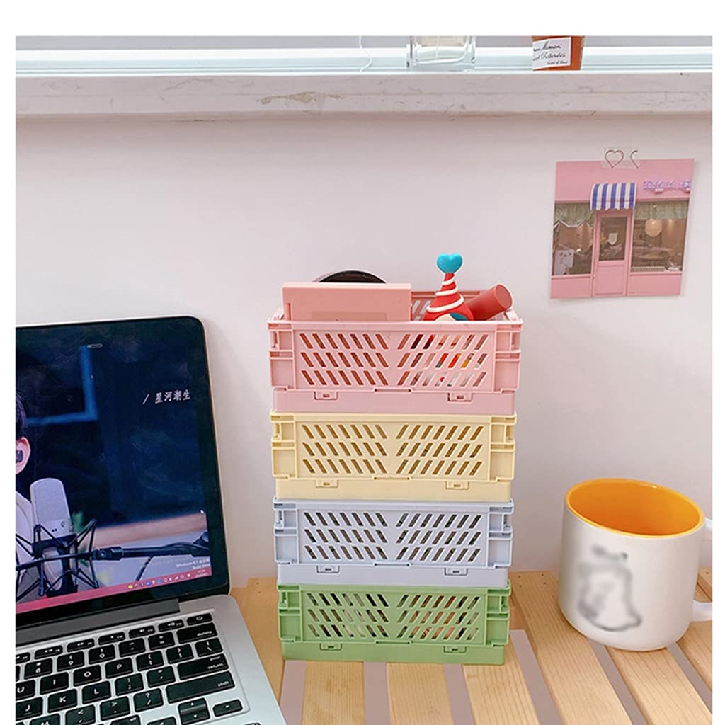 Cestas De Tela Plegables Con Asas – 20x16x14 Cm, Organización Para Escritorio, Baño, Juguetes O Cosméticos