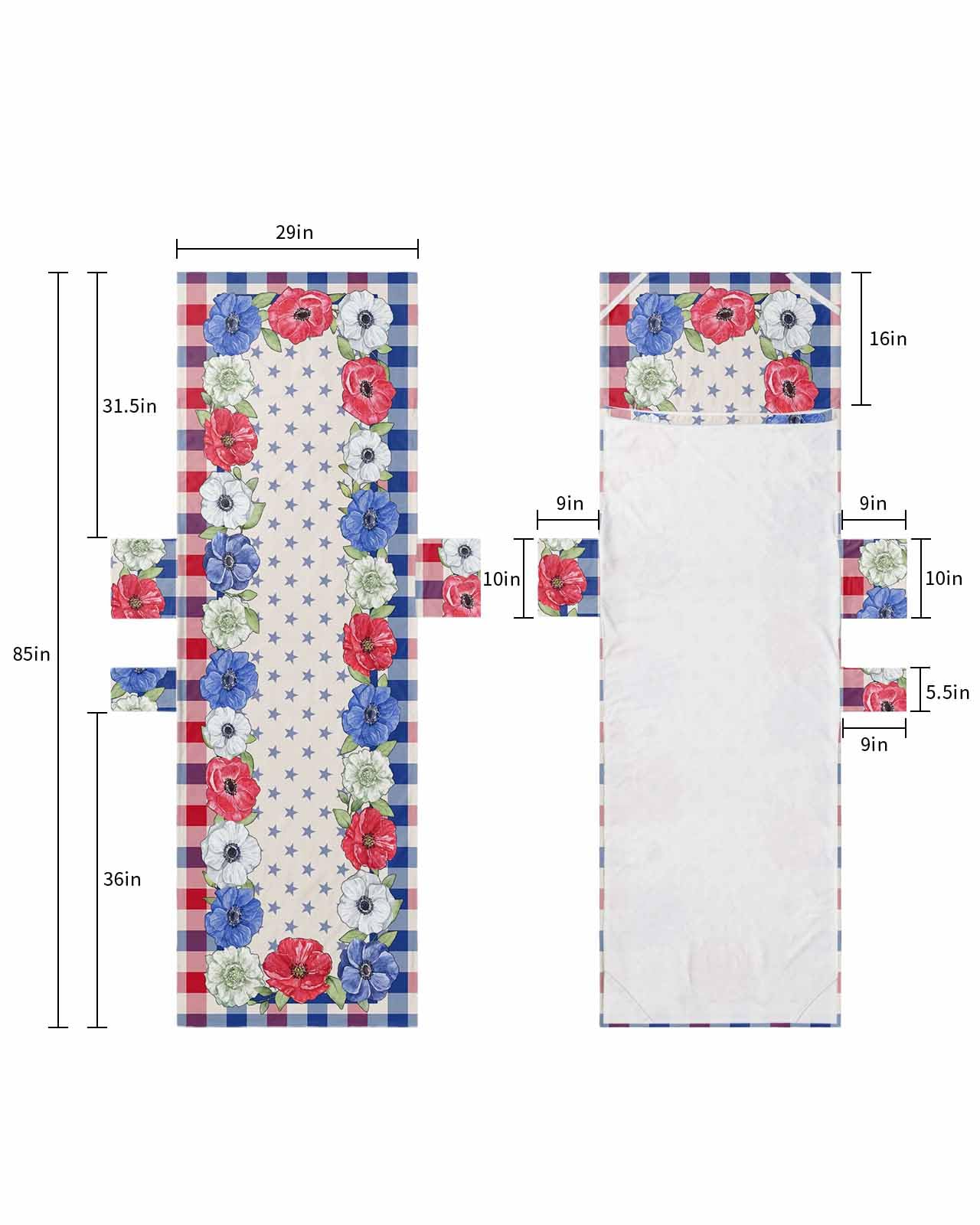 4th of July Blue Red Floral Beach Lounge Chair Towel Cover, Soft Chaise Lounge Towel with Side Pockets Patio Pool Chairs Cover for Beach/Pool Sunbathing 29x85 Independence Day Plaid