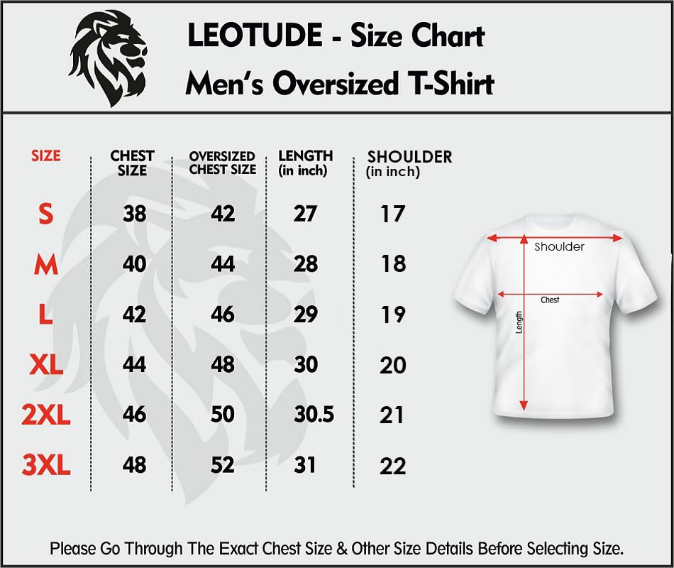 Image of LEOTUDE Men's Half Sleeve Cottonblend Printed Colourblocked Round Neck Drop Shoulder Oversized Tshirt for Man (Color Red)
