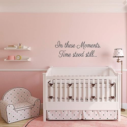 Miniatura 3 de Calcomanía de pared con texto en inglés "In These Moments Time Stood Still", decoración de habitación, letras de vinilo con lema inspirador