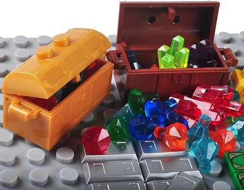 Miniatura 6 de Juego de accesorios del tesoro, bloques de construcción, lingotes de dinero, barra de oro, joyería de ladrillos de construcción, juego de