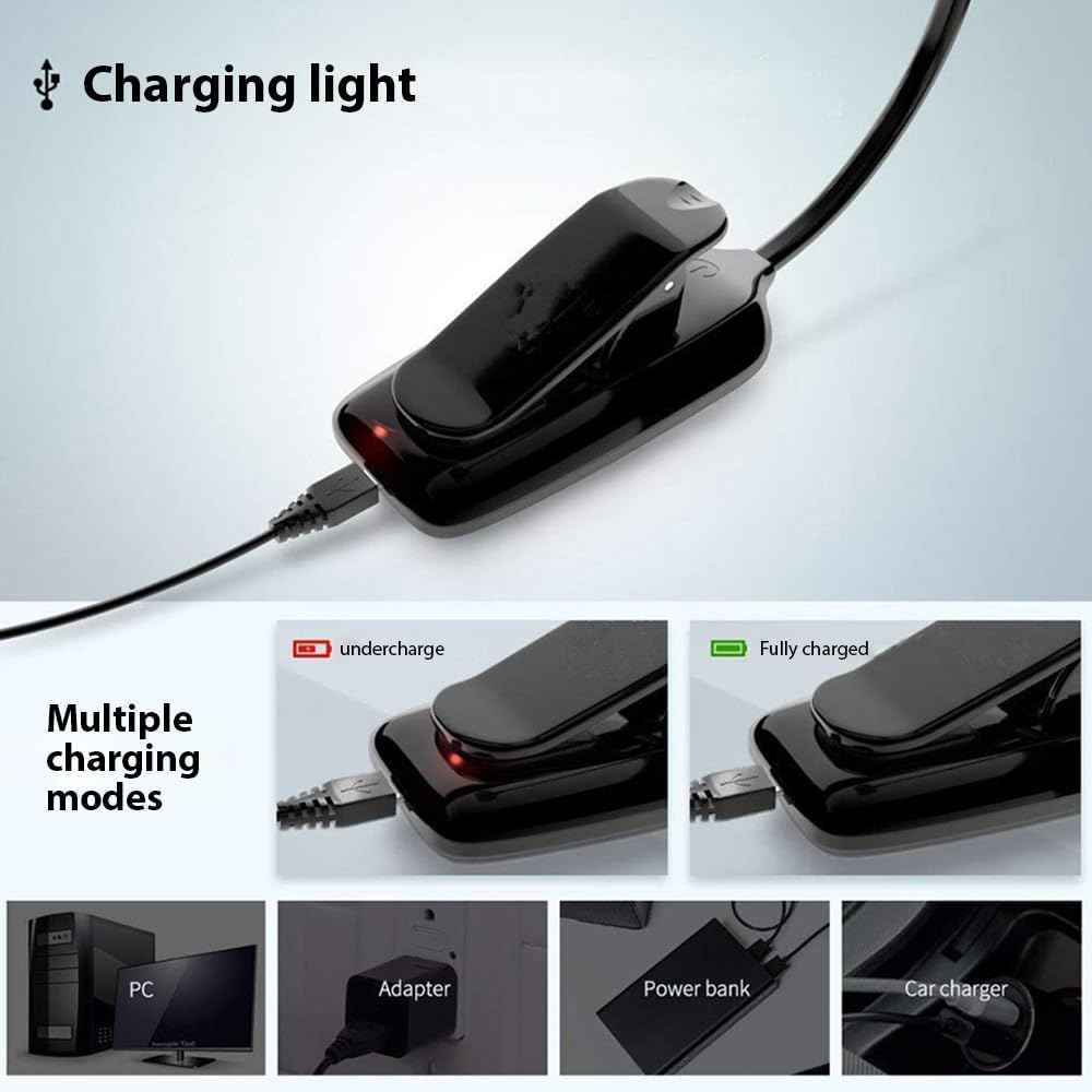 HUIOP Luz de partitura Musical Lámpara de Escritorio LED con Abrazadera Luz de Atril Profesional 3 Modos de Brillo Protección Ocular Lámpara portátil Recargable Ángulo de 360 Grados Ajustable para