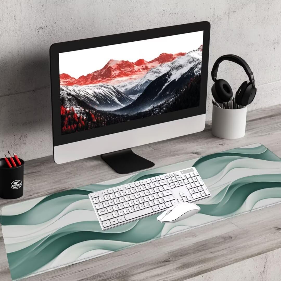 Tappetino Mouse Terreno Gaming Mouse Pad Astratto Tappetino Mouse XXL 1200×600×3MM Migliora La Precisione e La Velocità Tappetino Scrivania con Base in Gomma e Bordi Cuciti per Ufficio e Gaming
