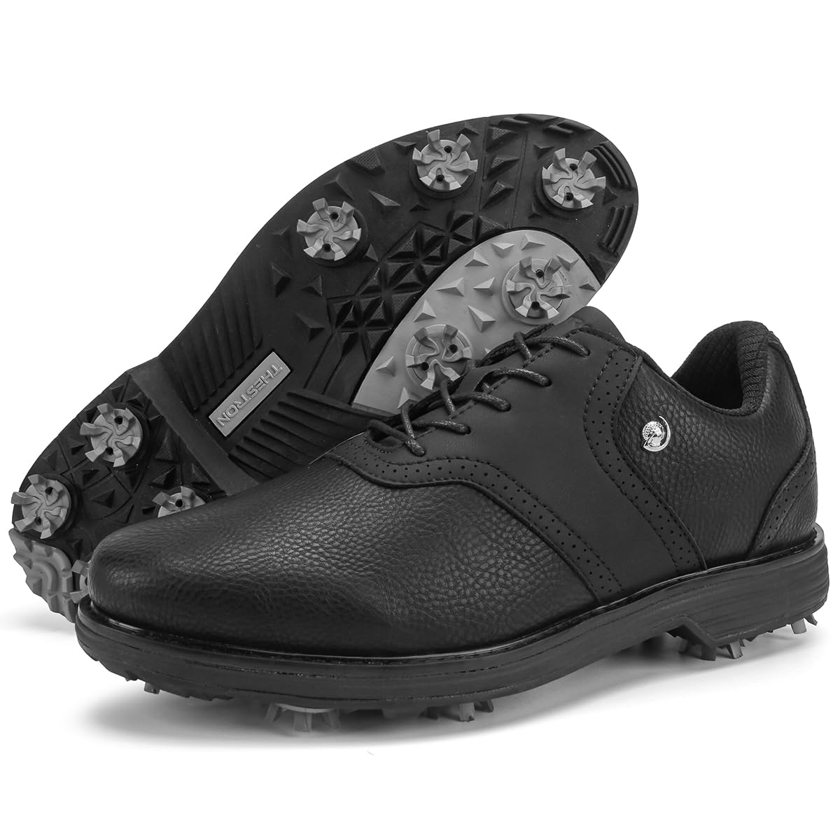 Rhyoam Mens Golf Shoes Spikes Mens Golf Sneakers Outdoor Hiking Shoes for Golfers, black, 12.5 UK - Review, Price and Buying Guide