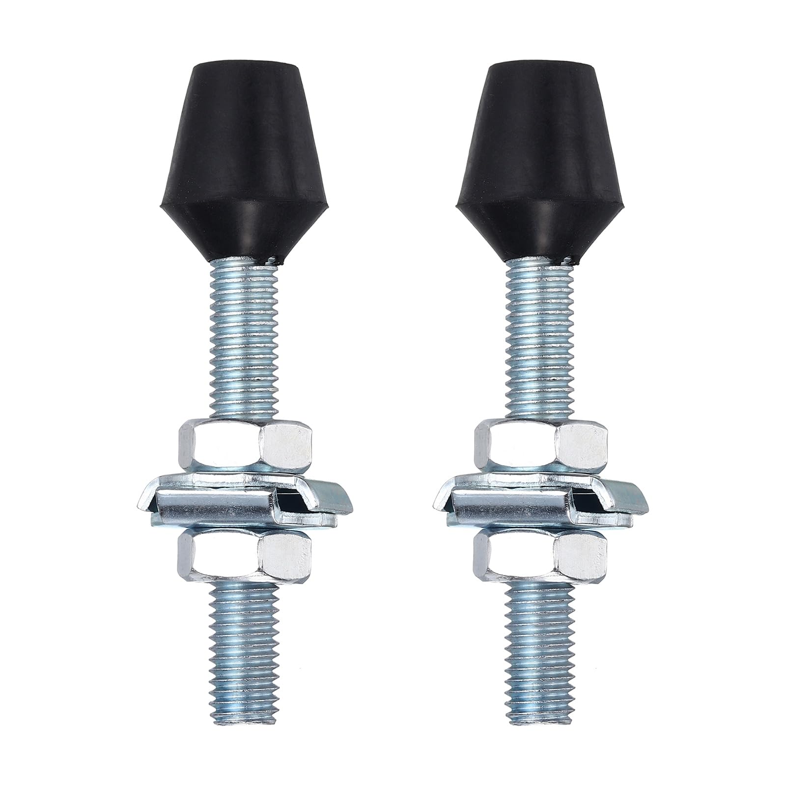 sourcing map 2Pcs Toggle Clamp Foot Rubber Head Carbon Steel M10x87mm Toggle Clamp Screw Assembly for Boxes, Cabinets, Doors with 4Pcs Screws and Washers