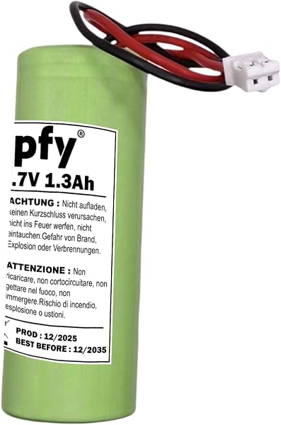Pile Batterie BATXU03 3.7V 1.3Ah 1300mAh | SIRÈNE Alarme Remplacement Compatible avec DIAGRAL ATRAL Security SAS Hager DAITEM 1UR18500Y / BATRXU03X / RXU03X ETC… - 1