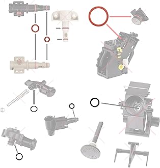 Maintenance kit seal for brewing unit, support valve, suitable for Philips Saeco, Spidem, Gaggia, set of 12