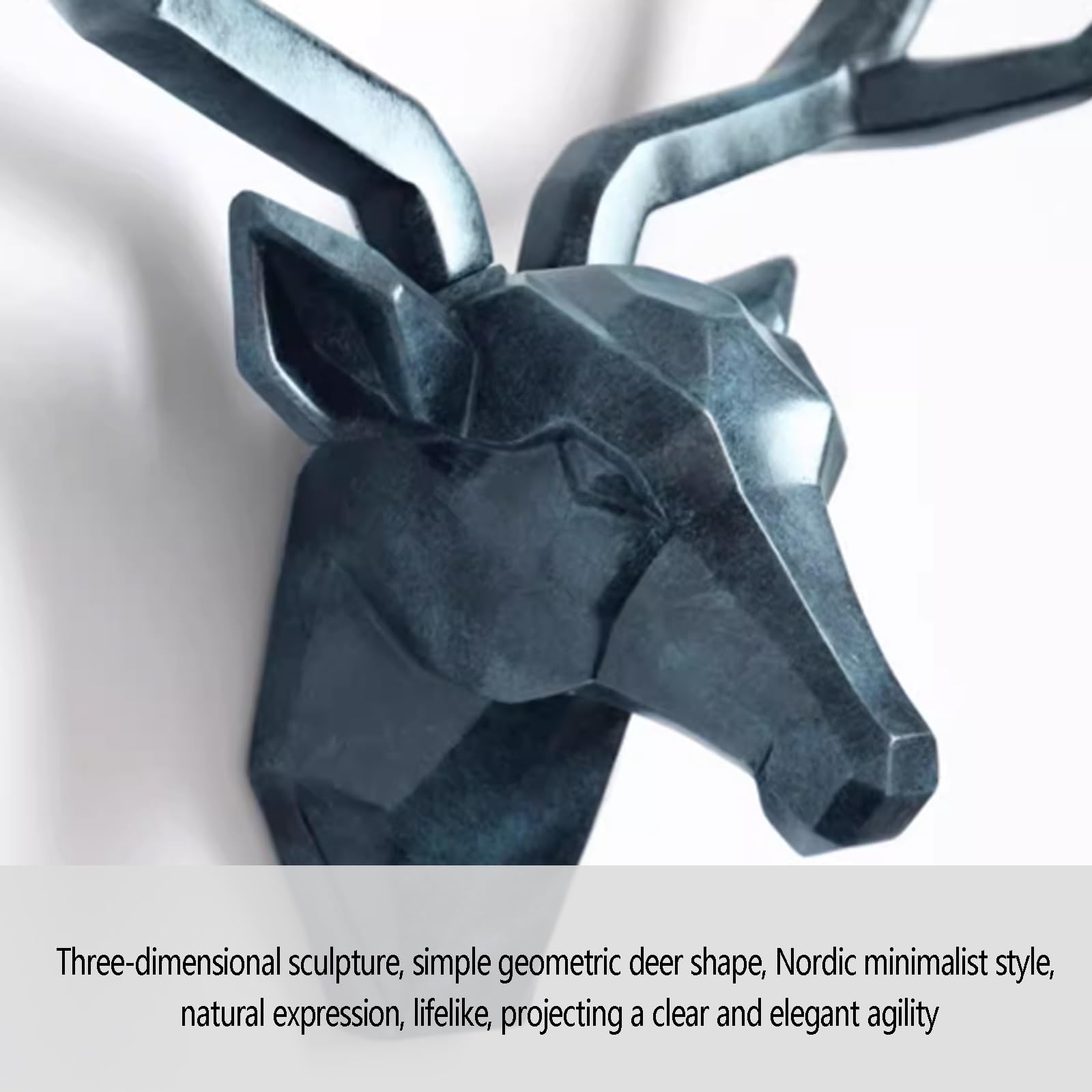 Scultura da Parete con Testa di Cervo Finta,Resina Sintetica Decorazione da Parete con Testa di Animale Artificiale,Decorazione da Parete Testa di Cervo da Appendere,per Ricordo del Regalo della Casa(
