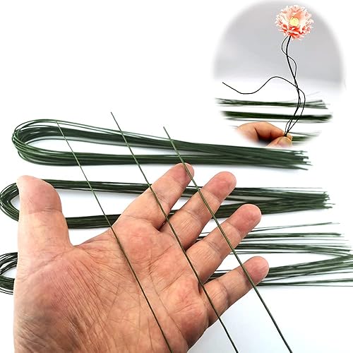 Miniatura 4 de Alambre de tallos florales de 21.6 pulgadas, alambre envuelto en papel verde, calibre 18, calibre 20, calibre 24, para manualidades, arreglos
