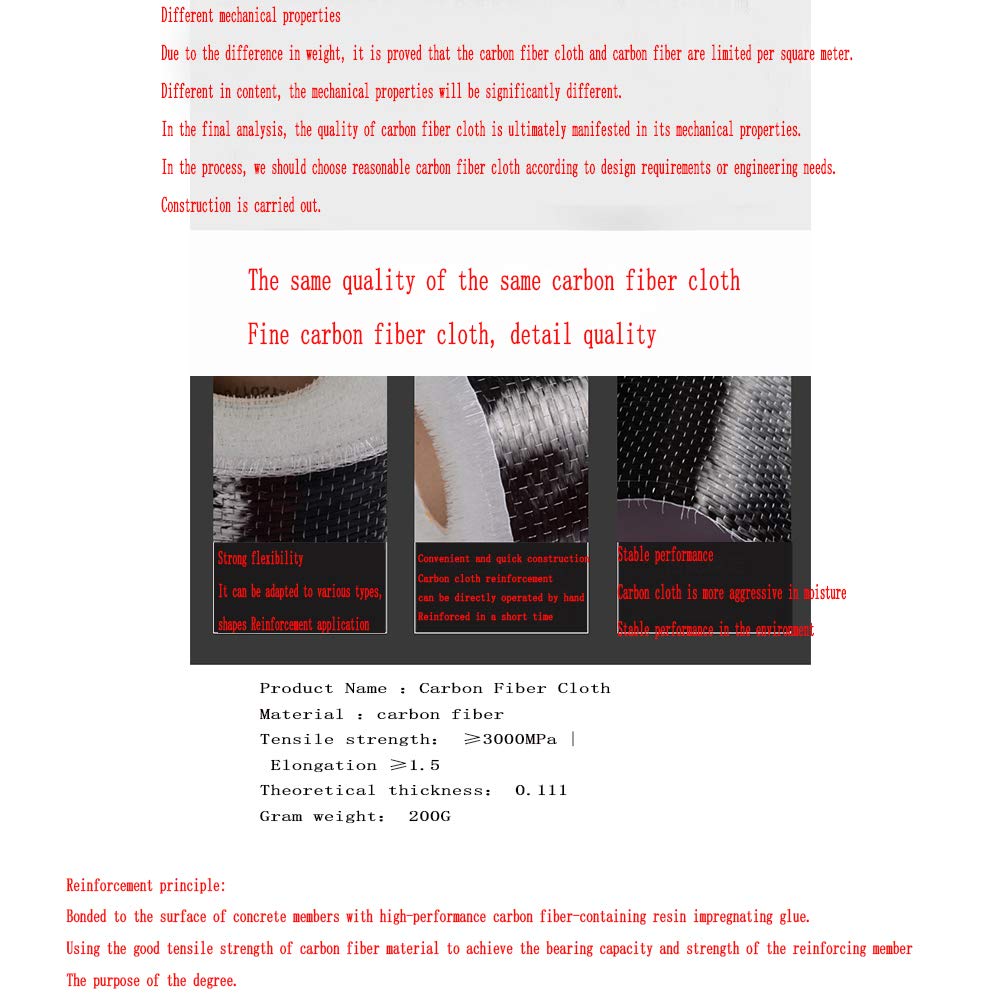 Carbon Fiber Fabric 200g/m² (30cmx333cm) Aerospace Grade Cloth for Car Wrap, Drone Repair, DIY Projects - High Strength Lightweight Material