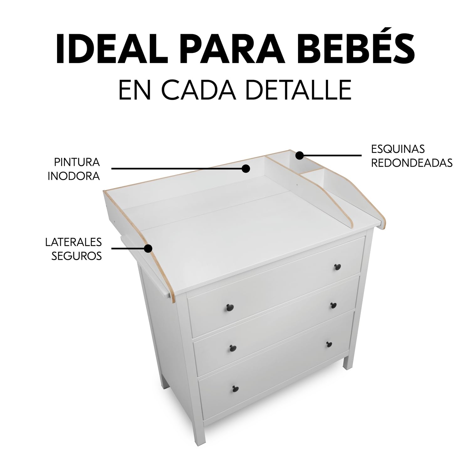 hauck Cambiador para Cómodas 104 x 78 x 15 cm, Combine N Change White