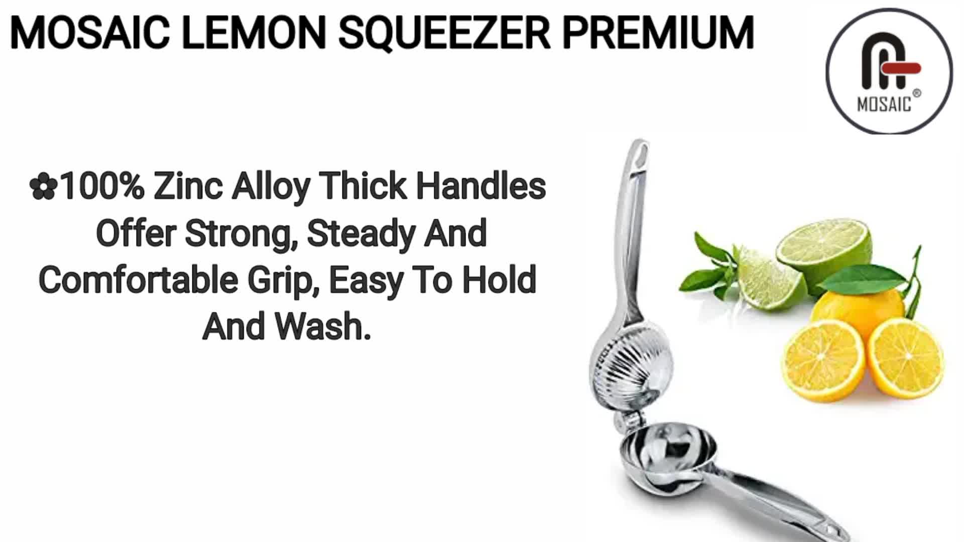 Buy Mosaic Chrome Finish Zinc Alloy Lemon Squeezer 8 inch, Silver