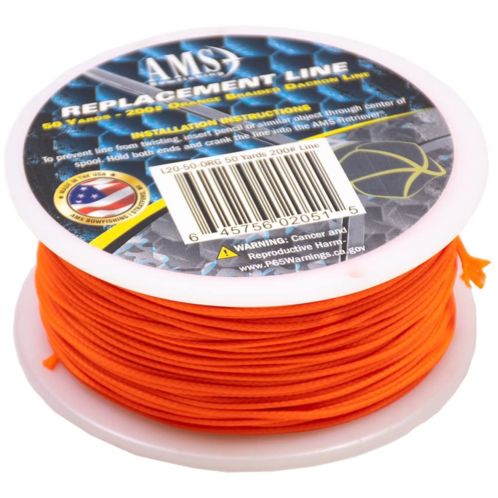 AMS Bowfishing 200 Pound Braided Dacron Line - 50 Yards - Made in The USA
