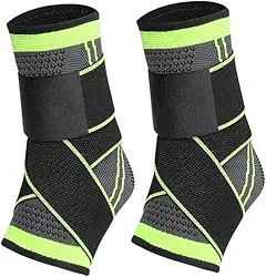 Kit 2 Tornozeleira Ortopédica de Compressão Ajustável Estabilidade Proteção e Recuperação para Lesões no Tornozelo Elástica Ideal para Dores e Atividades Esportivas como Corrida Futebol Crossfit Vôlei Basquete Premium