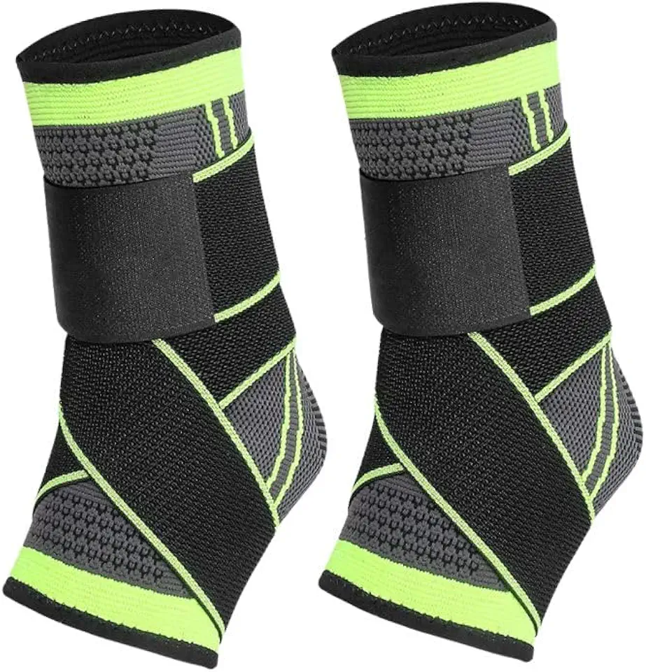 Kit 2 Tornozeleiras Ortopédicas de Compressão Ajustável Premium | Ideal para Academia, Corrida e Futebol | Estabilizadora para Dor, Lesões e Esportes