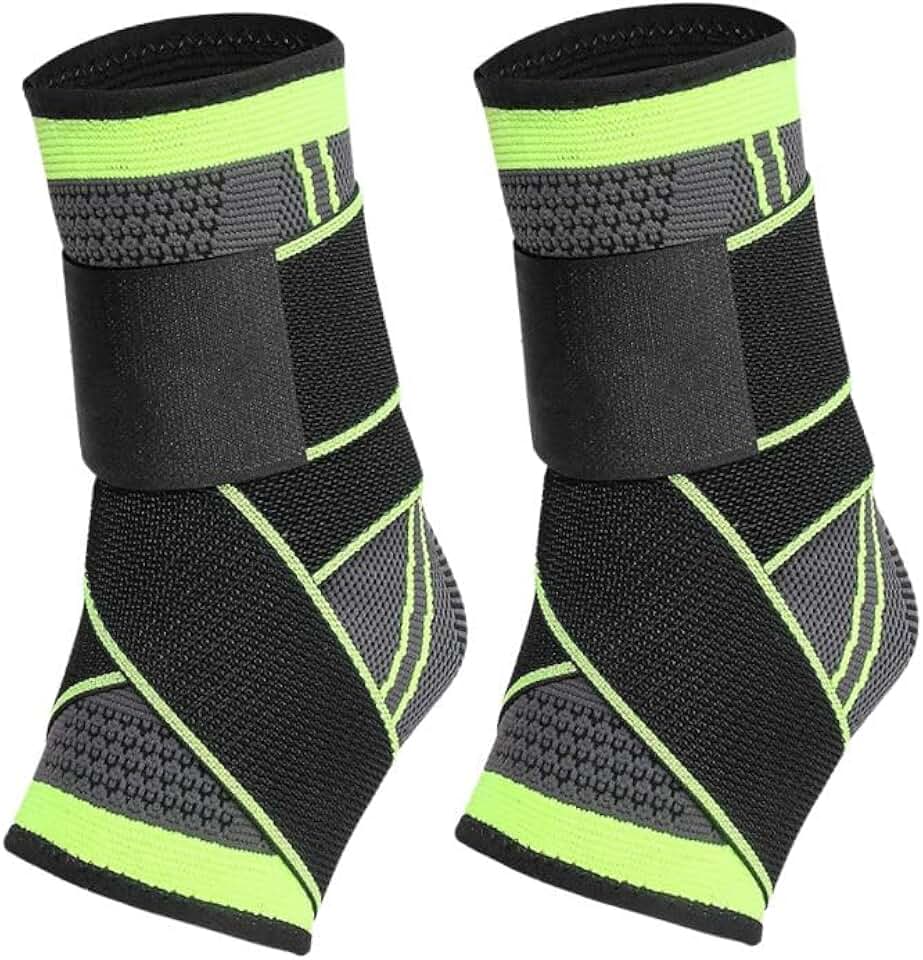 Kit 2 Tornozeleiras Ortopédicas de Compressão Ajustável Premium | Ideal para Academia, Corrida e Futebol | Estabilizadora para Dor, Lesões e Esportes