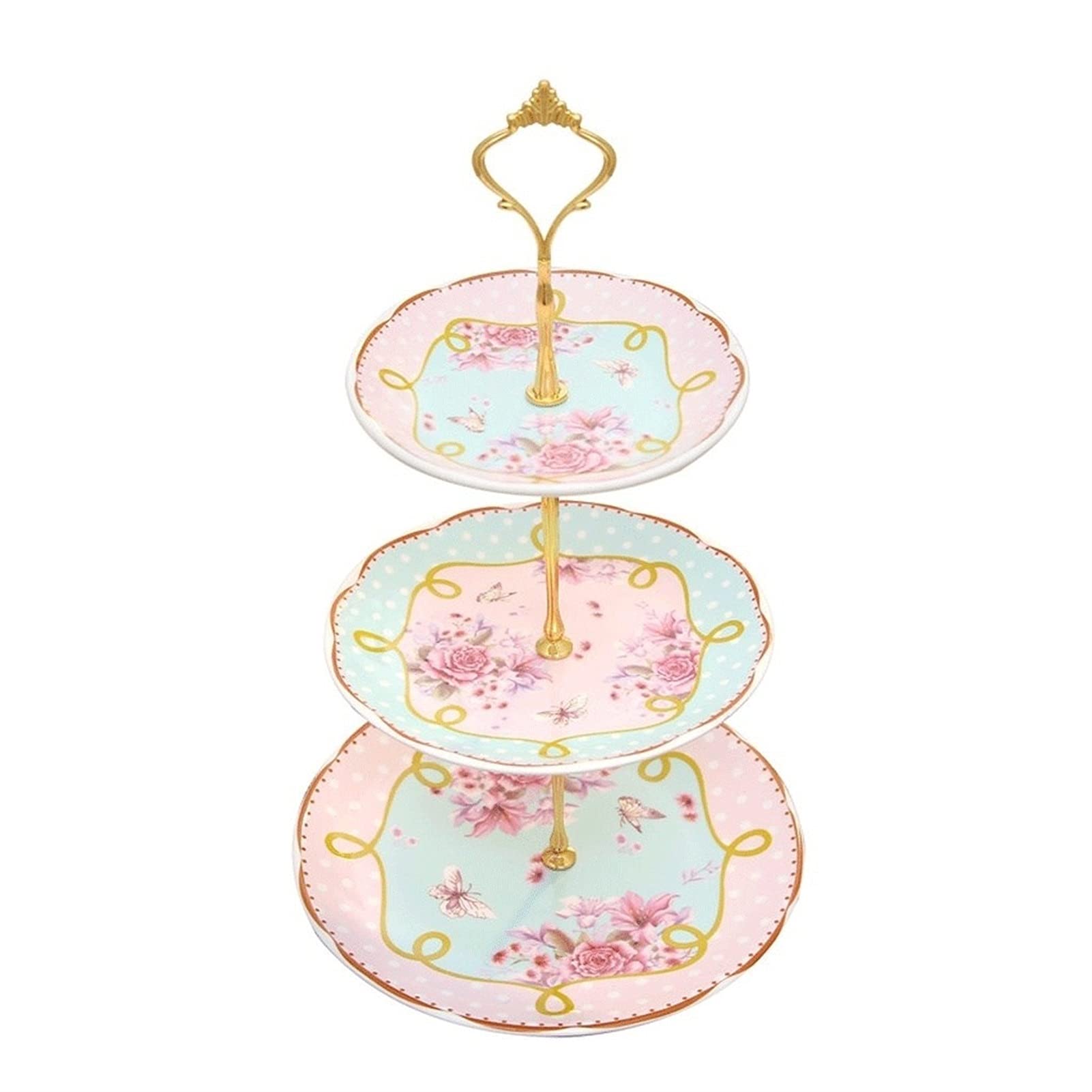 Cake Stand 3 Tier Cake Stand Ceramic Dessert Stand Cupcake Stand Dessert Plates Fruit Candy Display Tower for Wedding Birthday Party