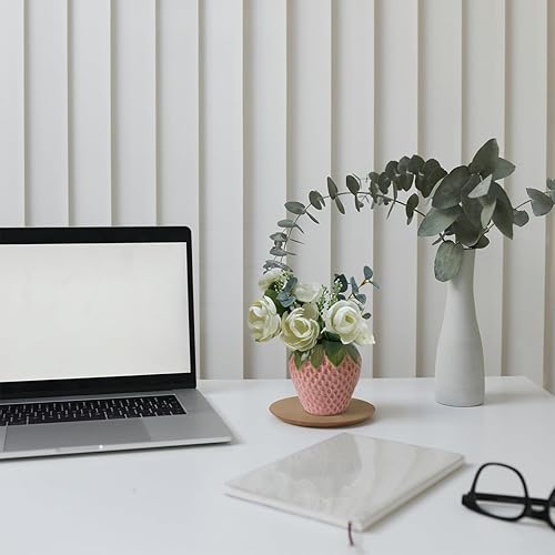 Miniatura 6 de Soporte para lápices de fresa, bonito soporte para bolígrafo para escritorio, soporte para bolígrafos de cerámica, soporte para brochas de