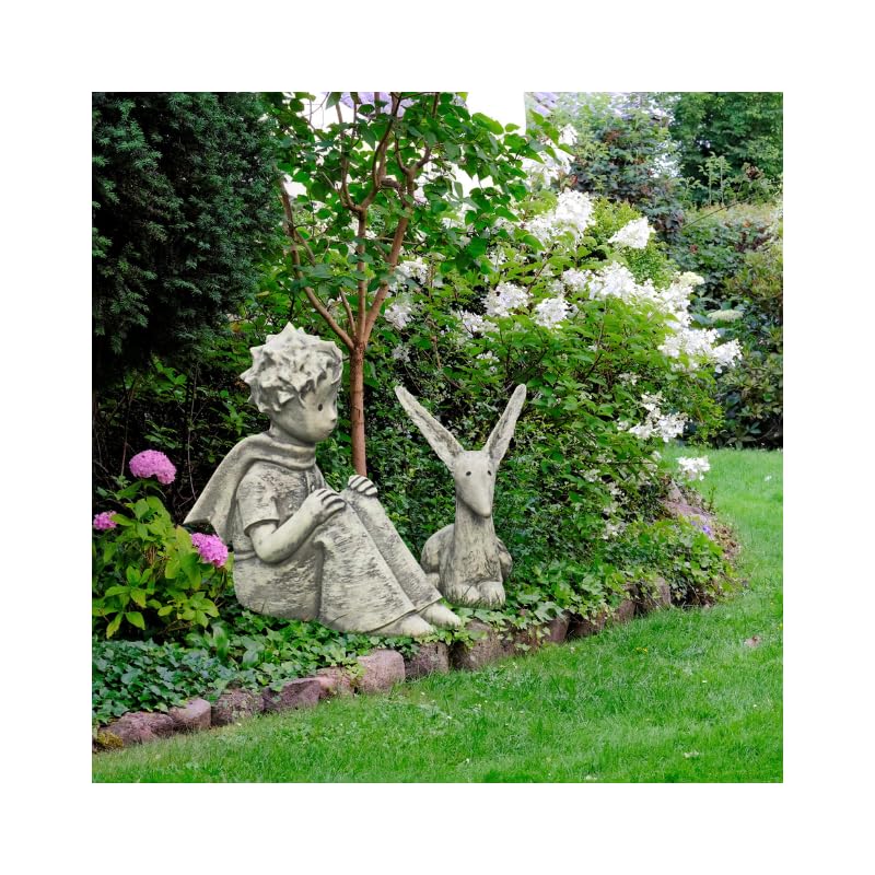Statue de Le Renard attentif - Le Petit Prince - Gris Clair 37 cm