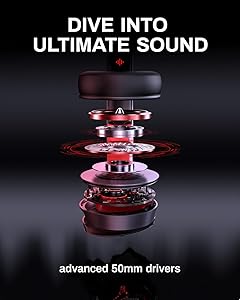 acer Wireless Gaming Headset, PS5 Headset with 2.4GHz for Ps5, Ps4, PC, Switch, Bluetooth 5.3 + 100Hrs Gaming Headphones with Noise Canceling Mic for Laptop, Mobile, Mac, 50mm Drivers (Red)