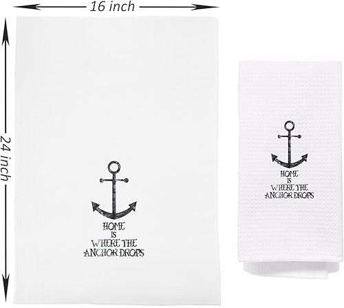 Miniatura 6 de Toallas de cocina náuticas, toallas de barco, toallas de ancla, toallas de mano náuticas para regalos de marinero, regalos de capitán de barco, Home