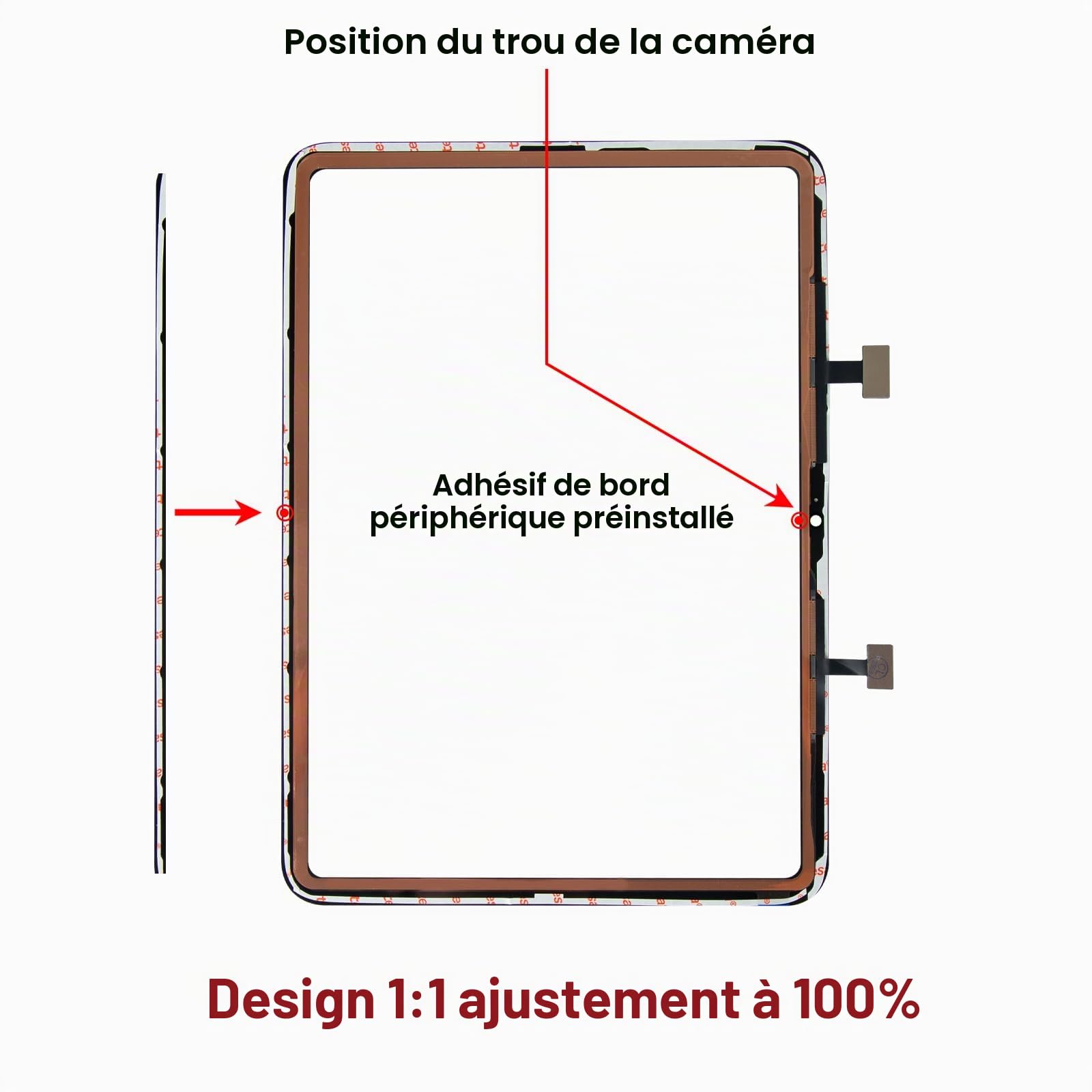 Pour iPad 10 (10e génération) 2022, écran 10,9", verre tactile de rechange pour 10e génération A2696 A2757 A2777 avec bouton Home