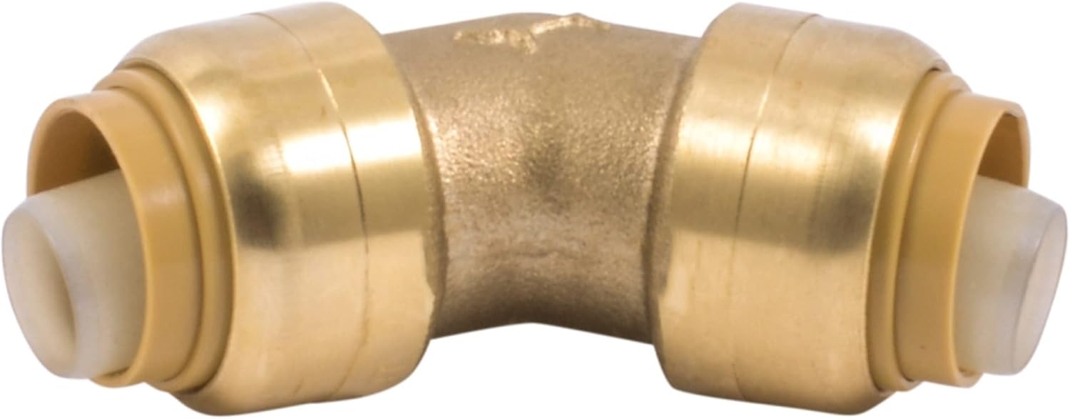 SharkBite 1/2 Inch 45 Degree Elbow, Push to Connect Brass Fitting, PEX Pipe, Copper, CPVC, PE-RT, HDPE, U648LFA