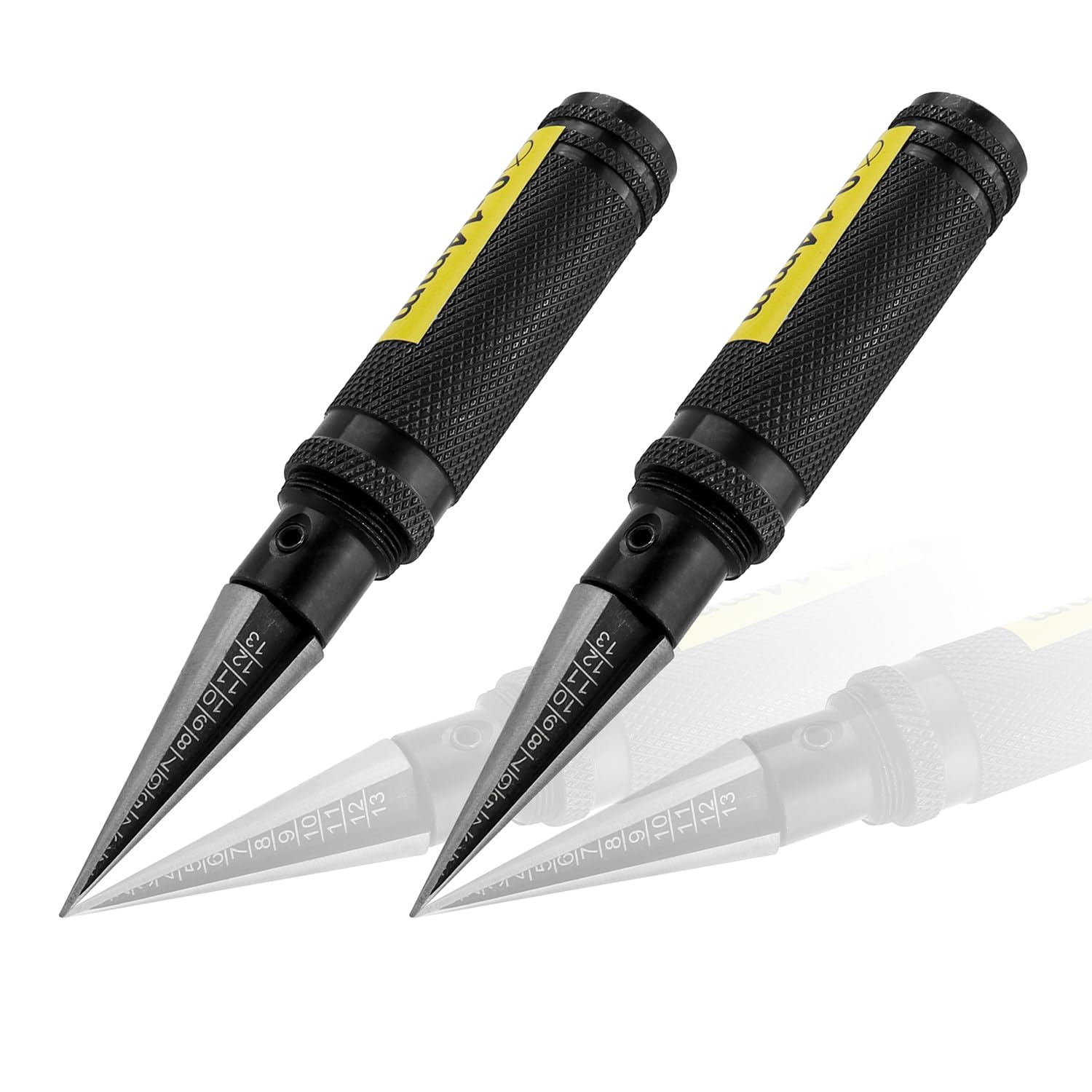 Bestgle 2 Packs 0-14mm Metal Hole Puncher Car Body Shell Hole Opener Expanding Reamer Drill Tool With Size Indicator for RC Car Truck Ship Aircraft Model