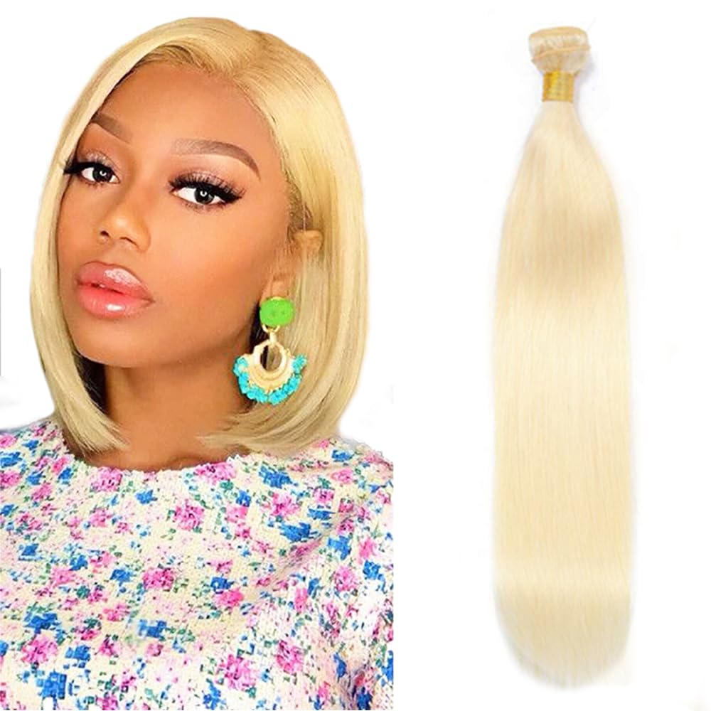 Blonde Bundles Human Hair 613 Straight Bundles 14 inch 50g Double Weft 8A Grade 613 Blonde Straight Bundle Human Hair Extensions