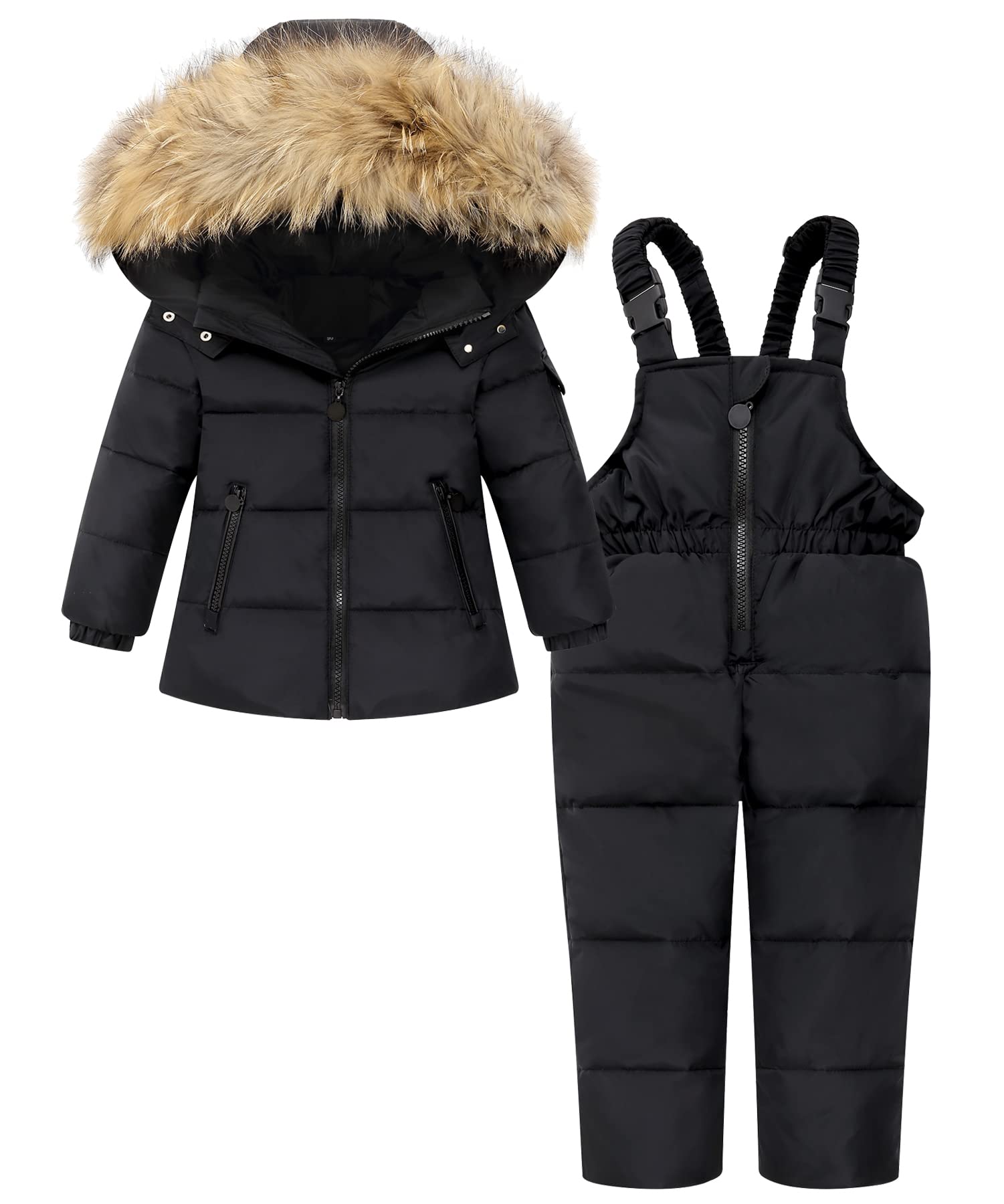 Zoerea Tuta da Sci per Bambino Unisex Set Tute Completo da Neve 2 Pezzi Snowsuit Caldo Invernale Giacca Cappotto con Cappuccio