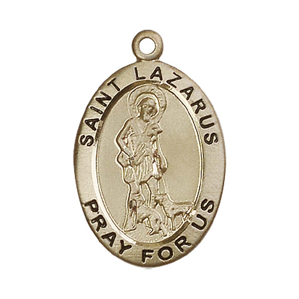 14kt Gold St. Lazarus Medal. Patron Saint of Leprosy