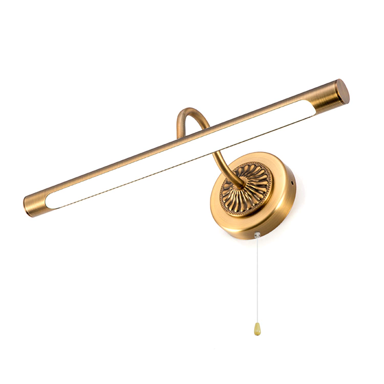 ACMHNC LED Spiegelleuchte Badezimmer Mit Schalter, Vintage Bad Spiegellampe Schminktisch Spiegel Schminklicht Make-Up Light 4000K,240 ° Drehbar Badlampe, IP44 Wandleuchte Innen Retro,Brown bronze/45cm