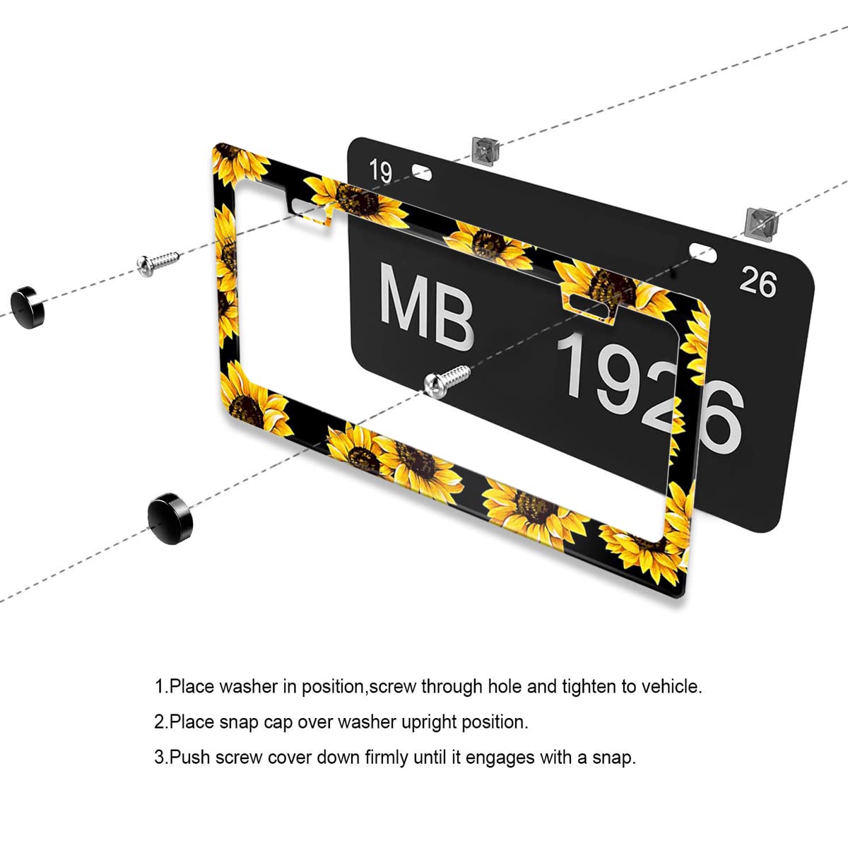 Sunflower Field Sunset Front License Plate - 6x12 Inch Aluminum Metal Novelty Cover, Rust-Proof With 4 Mounting Holes
