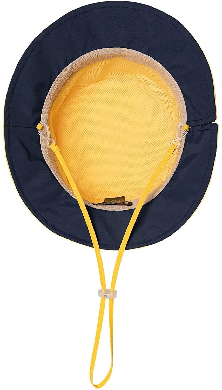 RWRAPS Sonnenhut Damen Bucket Sun Hat Wasserdichter Regenhut Breite Krempe Wandern Wanderhut mit Kinnriemen Verstellbarer Strandhut (Color: 00731-Black) (00731A Yellow A)
