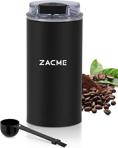 ZACME Molinillo de café, molinillo de café eléctrico para granos, especias y más, molinillo de café de un solo toque para uso doméstico o cocina,