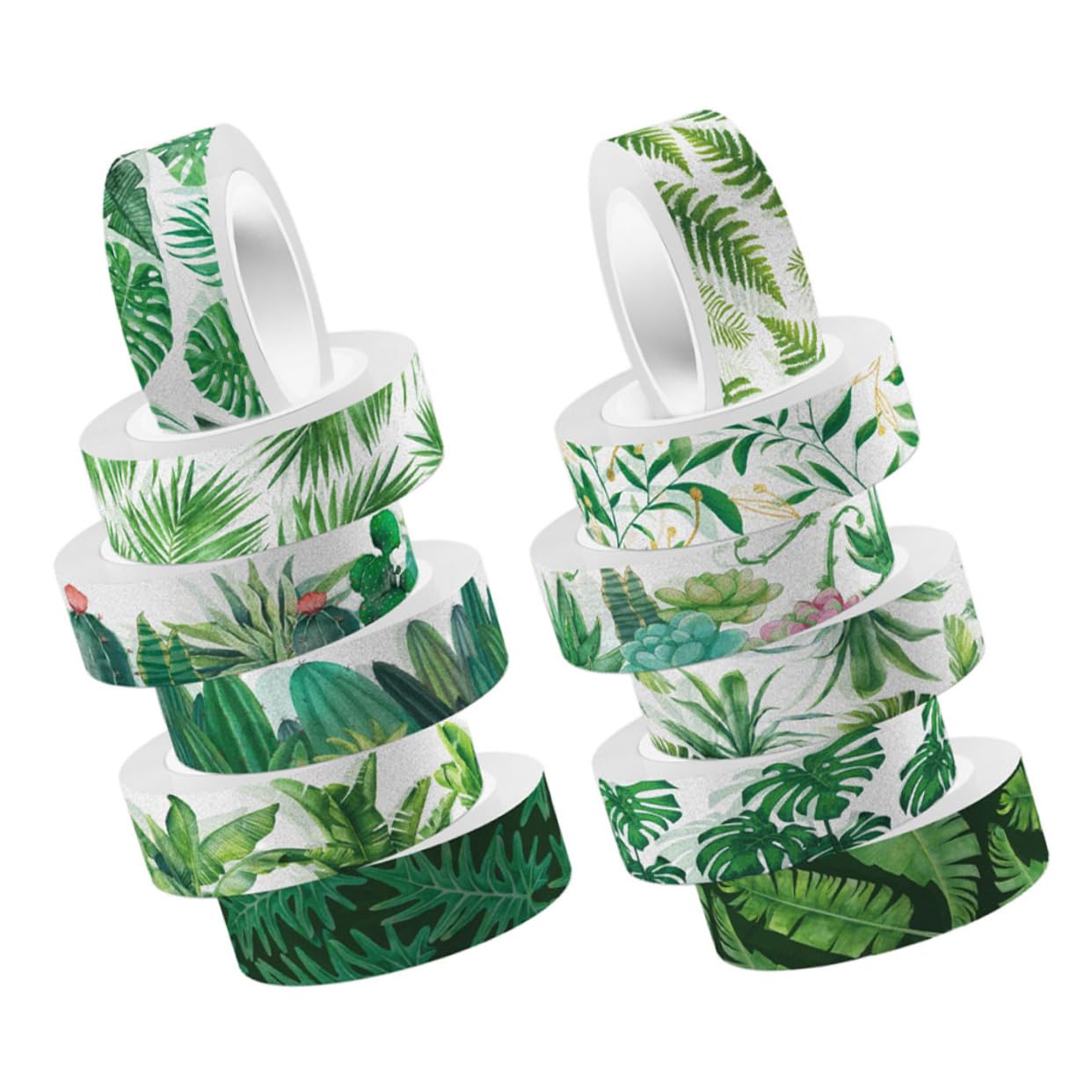36rotoli Nastro Adesivo Washi Verde Per Scrapbooking Nastro Decorativo Per Fai Da Te Regali e Decorazioni Artigianali Materiale Facile Da Strappare e Riutilizzabile