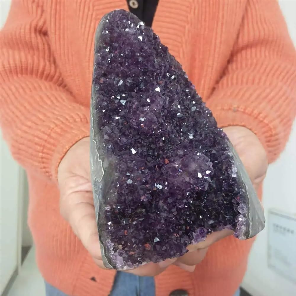 Stone Amethyst Cluster Quartz Crystal Home Stone(Size:310-400g)