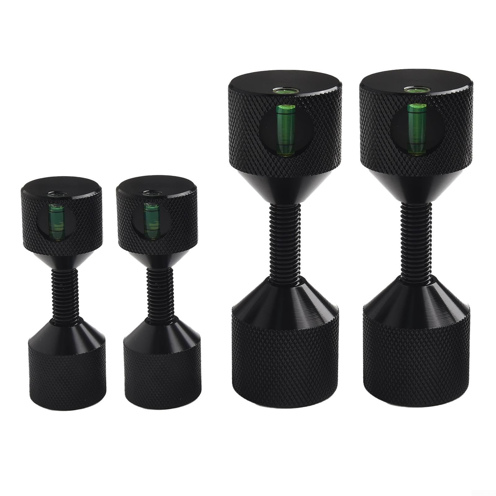 Flansch Ausrichtstift 2-Loch mit Integrierter Wasserwaage, Positionierdorn aus 6061 Aluminium eloxiert für ASME 150LB Flansche 1/2 bis 14 Zoll, Präzises Werkzeug(black4pcs)
