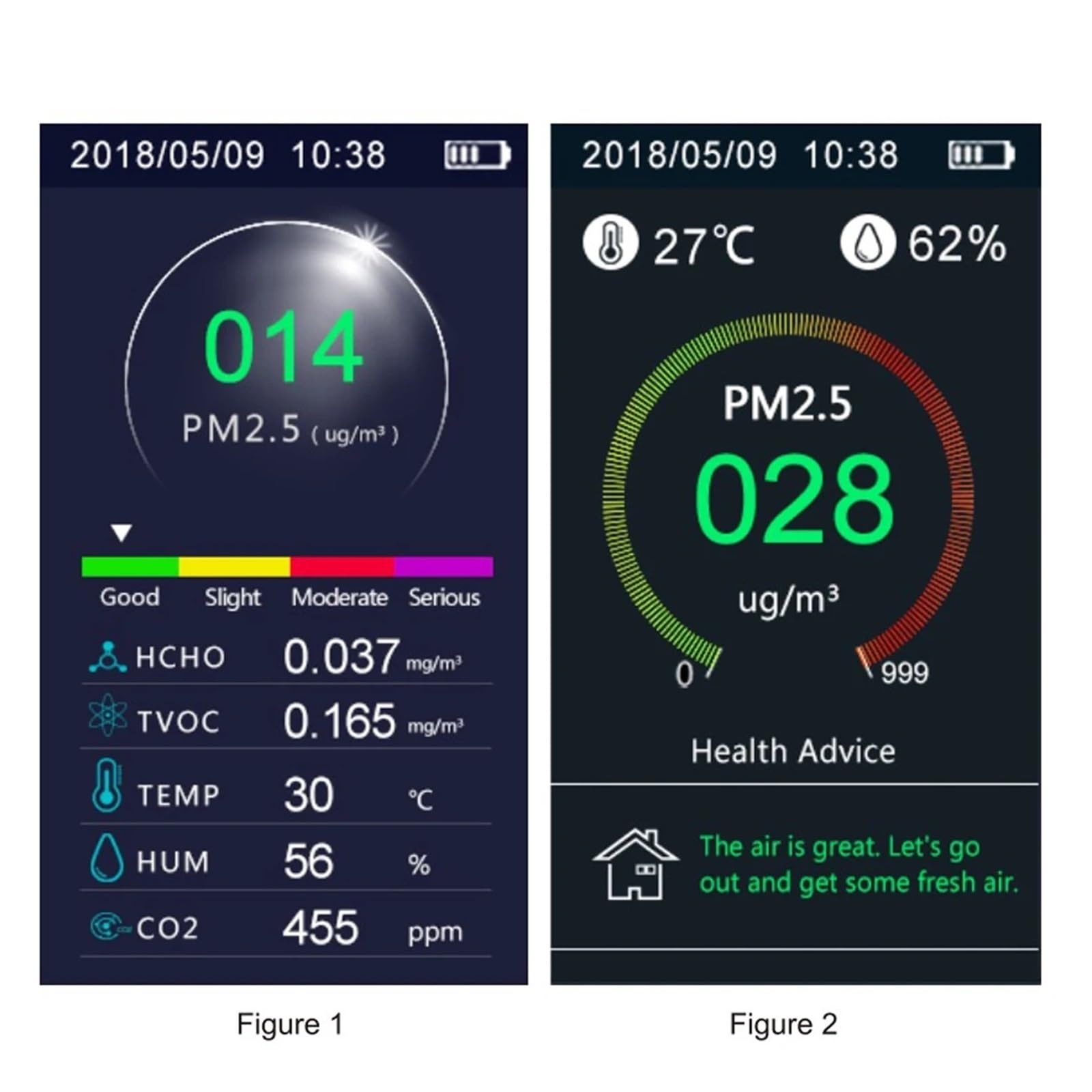 Détecteur de gaz, – Nouveau Moniteur de qualité gaz TVOC DM72B for l'air, testeur capteur dioxyde Carbone Multifonctionnel Haute sensibilité for l'intérieur, Meilleures Ventes, pour la Maison