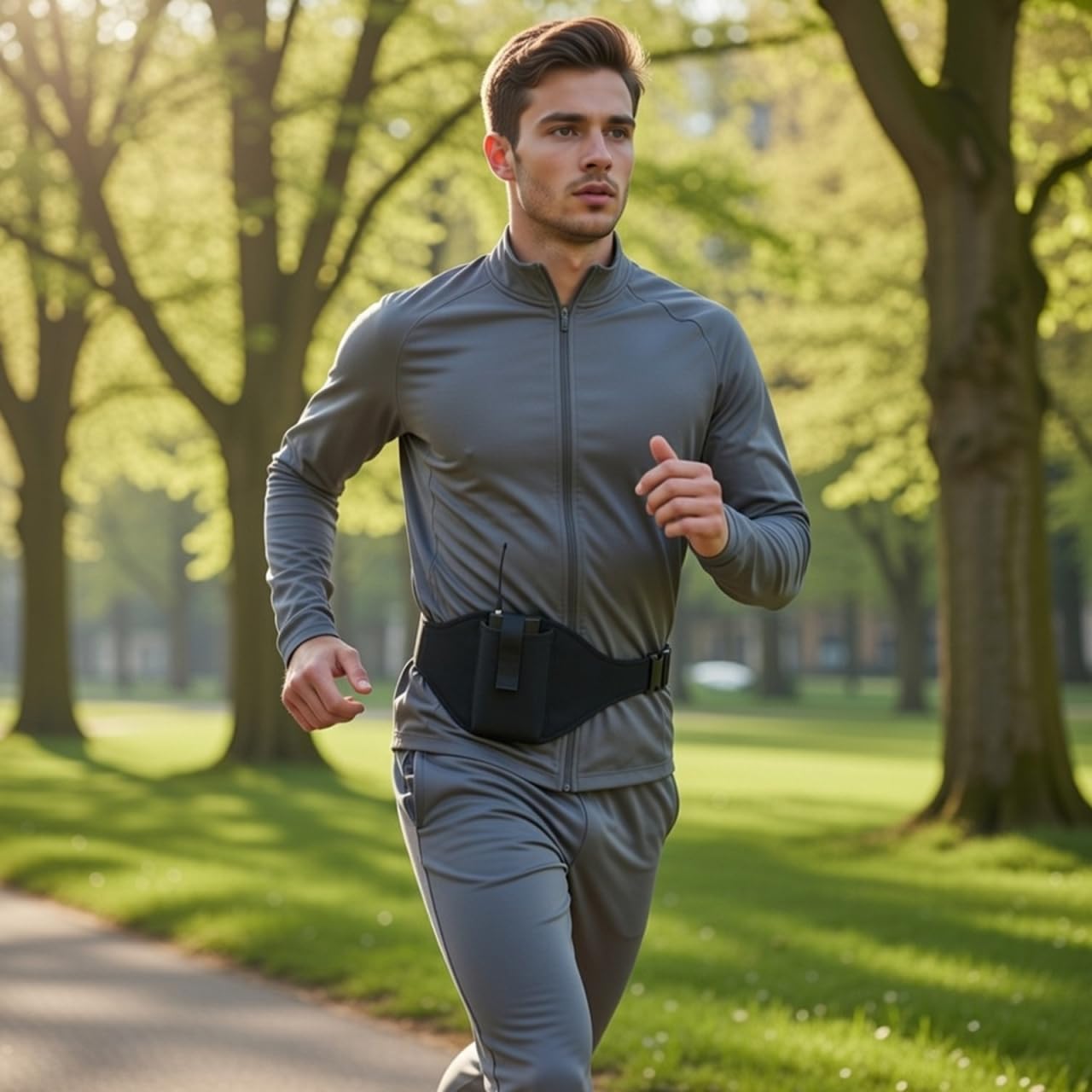 VICASKY Ceinture réglable pour Microphone avec Support pour téléphone Portable pour Les entraînements de Fitness, la Course à Pied et Les Performances Combinaison d'un pour Microphone et d'un