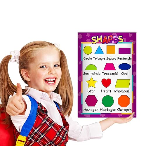 Miniatura 6 de Carteles educativos para niños en edad preescolar, niños y niñas, aulas, alfabeto, números, formas, colores, estaciones, semana, meses, más, 11 x 16