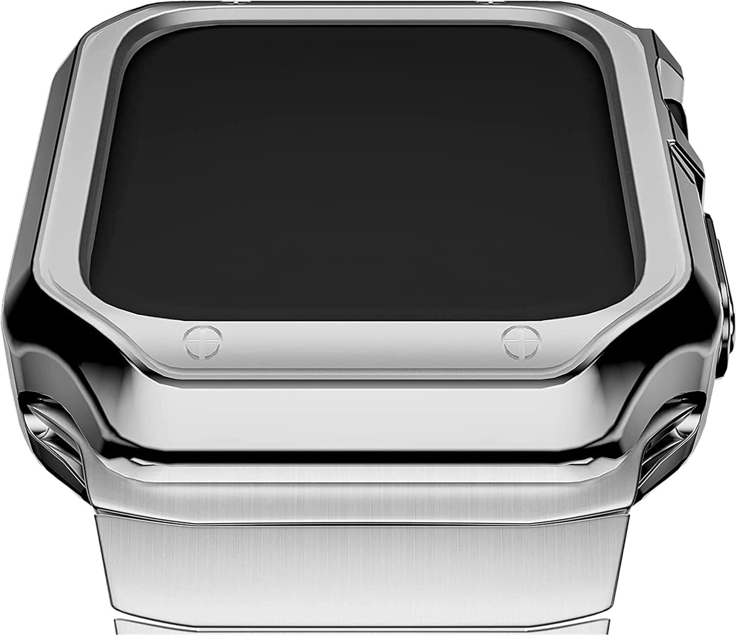 Band Case Compatible for Watch 44mm 42mm 40 mm 38mm Rugged Bumper TPU Case Military Strap Protective Cover for i-watch series SE 7 6 5 4 3 2 1 Stainless Steel Bracelet