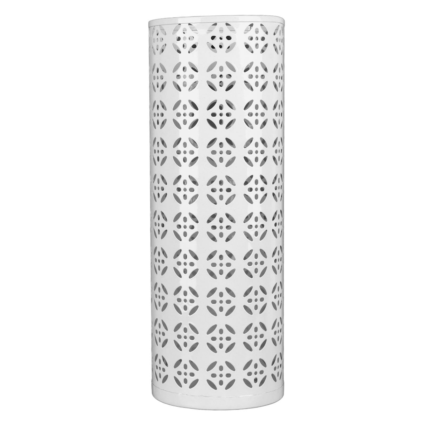 Porte-parapluie en Métal sur Pied Rond et Creux pour Entrée, Blanc